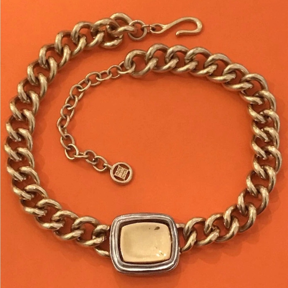 Vintage Givenchy Heavy Collar Gold Tone Medallion Necklace Runway Fashionista